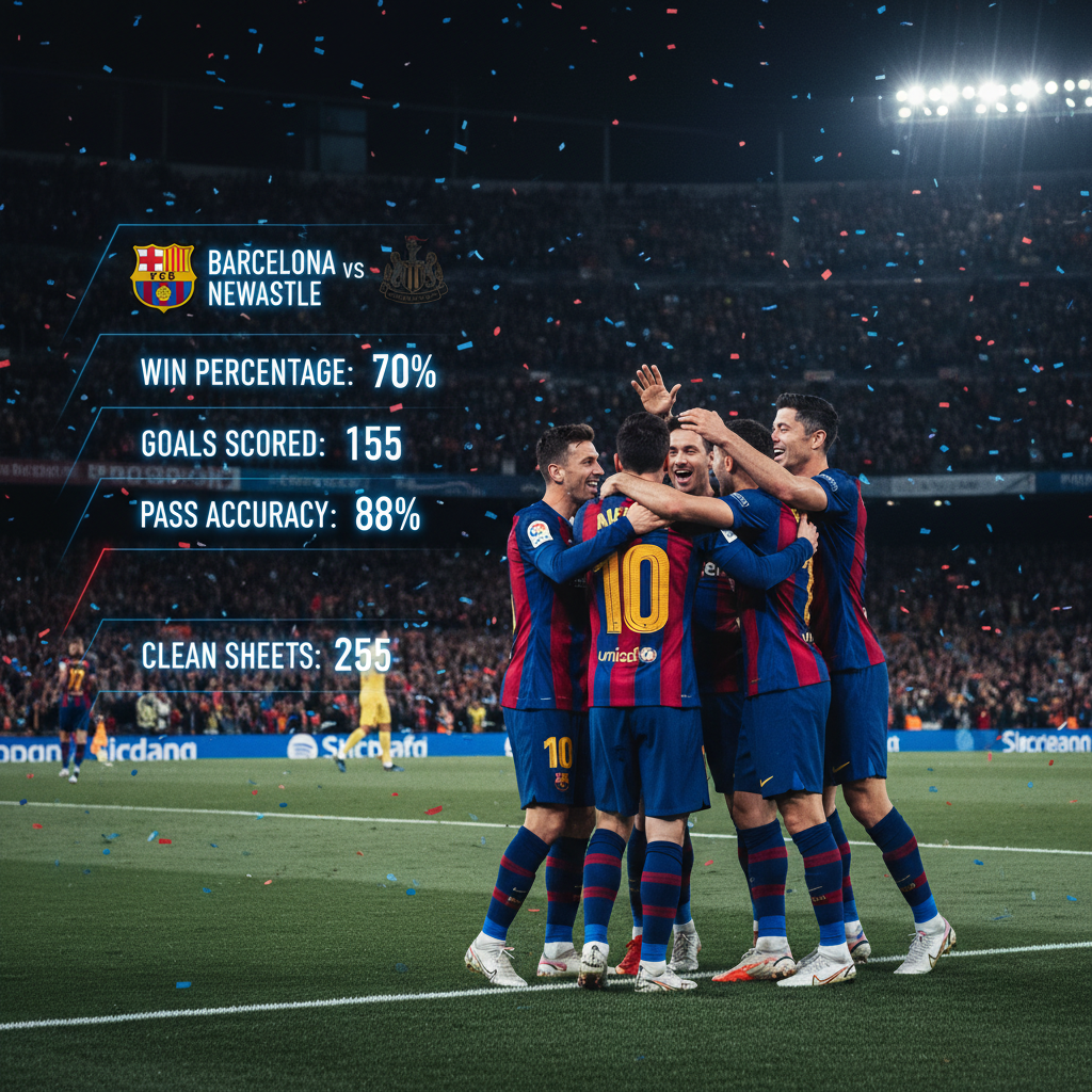 إحصائيات تدعم برشلونة قبل مواجهة نيوكاسل